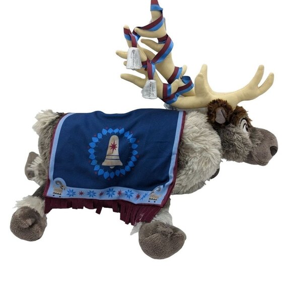 Disney Other - Disney Frozen 17” Sven Holiday Plush with Blanket and Bells stuffed animal